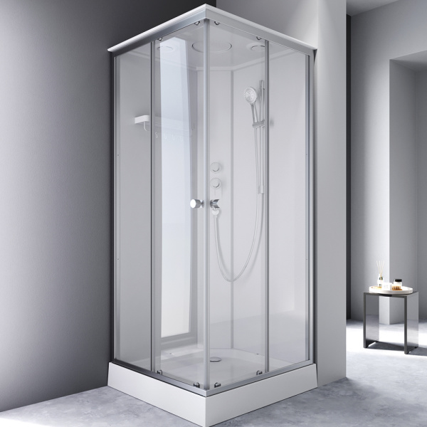 W94C-403-090MT X-Joy Square кабина душевая 90x90, профиль мат.хром, стекло прозрачное