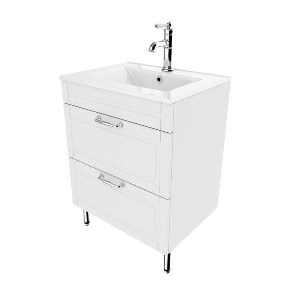 Тумба с умывальником, напольная, 60 см, белая, Oxford, IDDIS, OXF60W0i95K