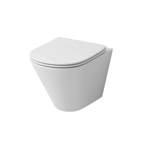 Унитаз подвесной Grossman (490х360х350) безободковый,белый с тонкой крышкой,микролифт GR-4477S