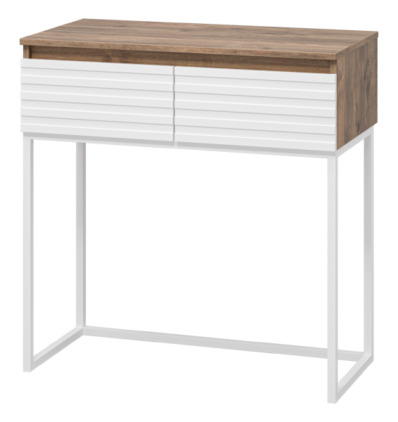 DAKOTA - 80 Консоль напольная 2 ящ. (ДСП (Дуб Гал. Белый) корпус + каркас