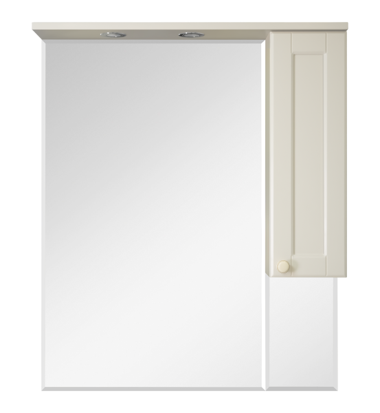 Зеркало-шкаф Латте - 85 правое бежевая эмаль