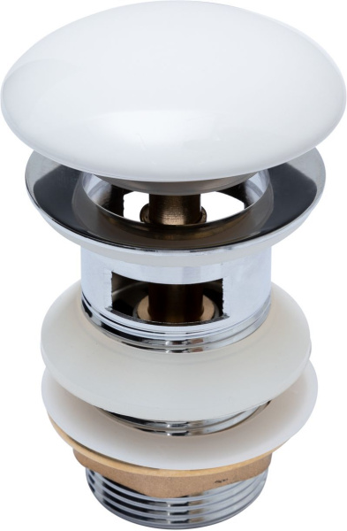 Донный клапан Aquanet белый, с переливом в магазинах СантехГид