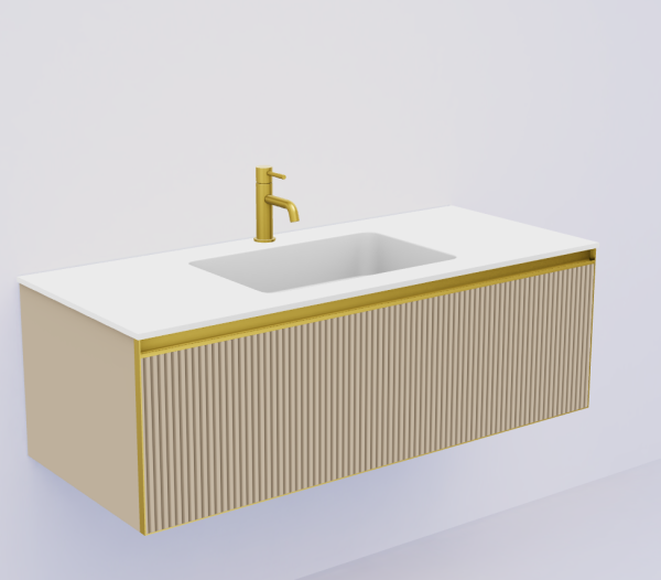 Тумба рифл DAPHNE профиль MATT GOLD + внутр. подсв.