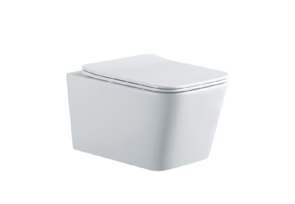 Унитаз подвесной безободковый AQUATEK ЛИБРА NEW 525*360*290 мм, горизонтальный выпуск, тонкое сиденье с механизмом плавного закрывания, крепеж AQ0530N-00