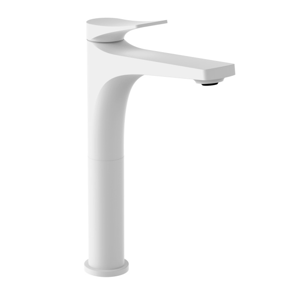 Смеситель Splenka S54.15.08 для раковины высокий монолитный, белый