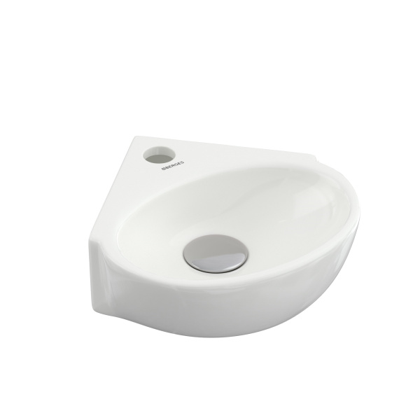 Подвесная раковина из санфарфора Berges Small размером 31,5х30х9,5 см. Угловая, с отверстием под сме в магазинах СантехГид