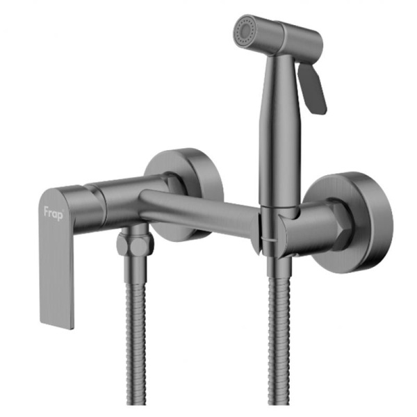 Смеситель для душа с гигиенической лейкой оружейная сталь из нержавейки Frap F20806-9 