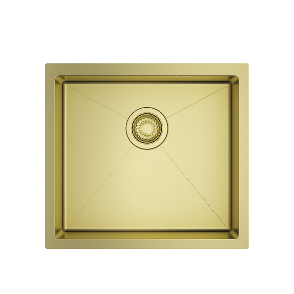 Кухонная мойка Raglo R703.5044.03 из нержавеющей стали в базу от 60см, сатин золотой