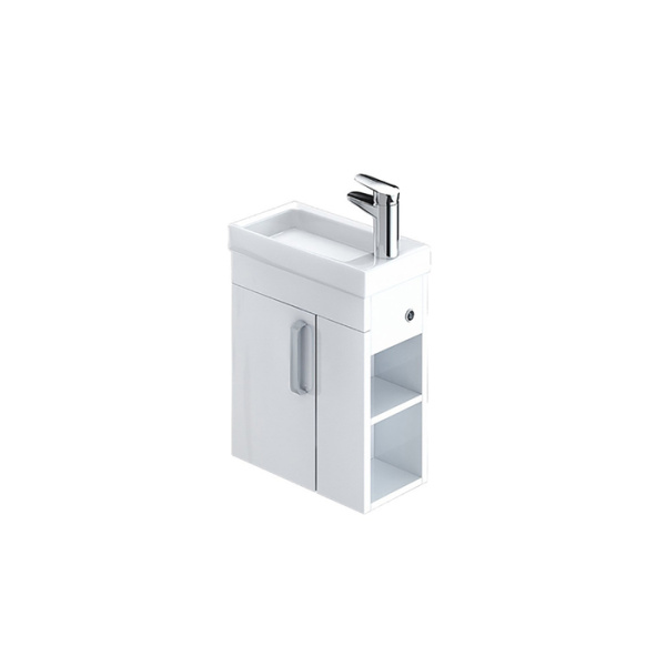 Тумба с умывальником, 40 см, подвесная, полки справа, TORR, IDDIS, TOR40WRi95K
