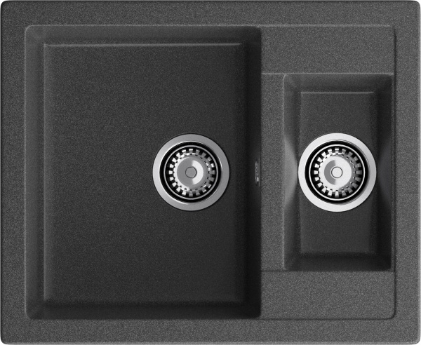 GRANFEST Мойка композит QUADRO GF-Q--610K 1.5-чаши. 610*500мм графит арт.GF-
