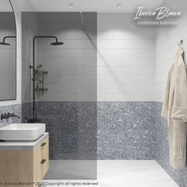 Душевая перегородка IBERICA BLANCA Mod.602 Walk In тонированное стекло/хром 100х200см () IB602.TC.200.100 