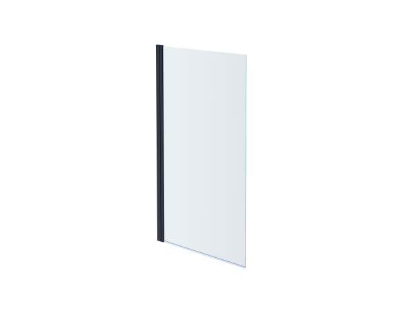 Шторка на ванну, одноэлементная, поворотная 800X1500 профиль черный, стекло прозрачное AQ DEL SBA 08015BL 