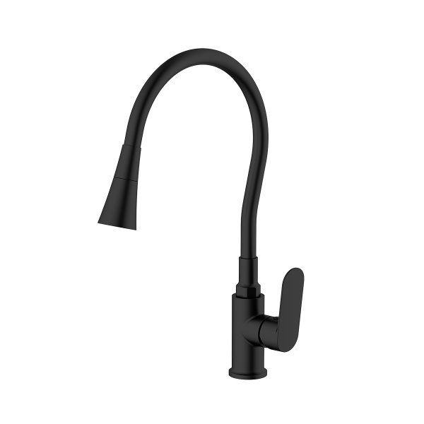 Смеситель Splenka S41.43.06 для кухни  гибкий поворотный излив, черный