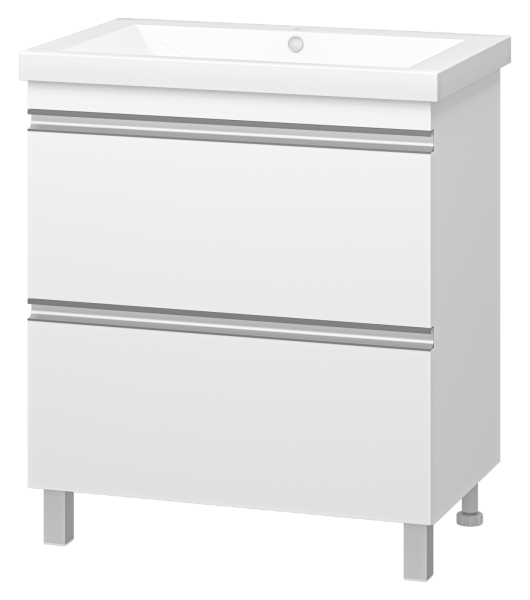 Ингрид - 75 Тумба напольная с 2 ящ.эмаль + раковина