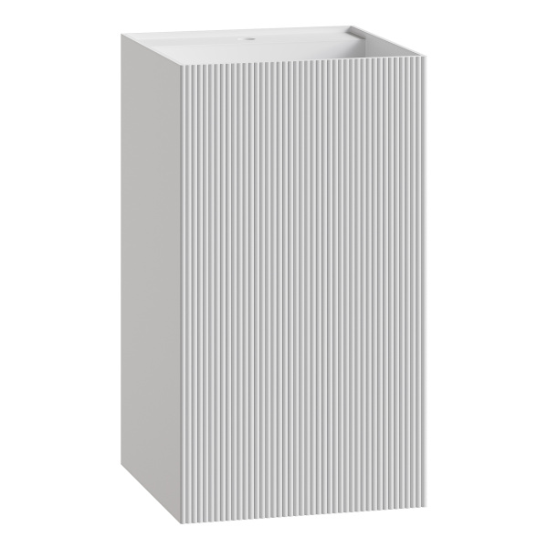 Раковина напольная рифленая Cube Corian 480*480*850 Matt White в магазинах СантехГид