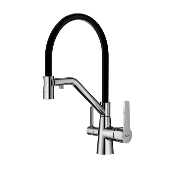 Смеситель Raglo для кухни с подключением к фильтру съёмный гибкий излив с магнитным фиксатором, сатин R80.62.05