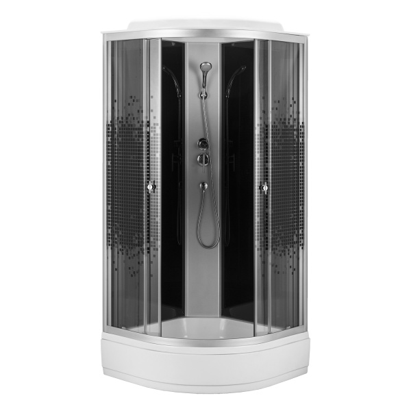 Душевая кабина Loranto 80x80x215 поддон 25 см, 4 мм прозрачное стекло с рисунком "мозайка" () CS-800-25ТМ/М