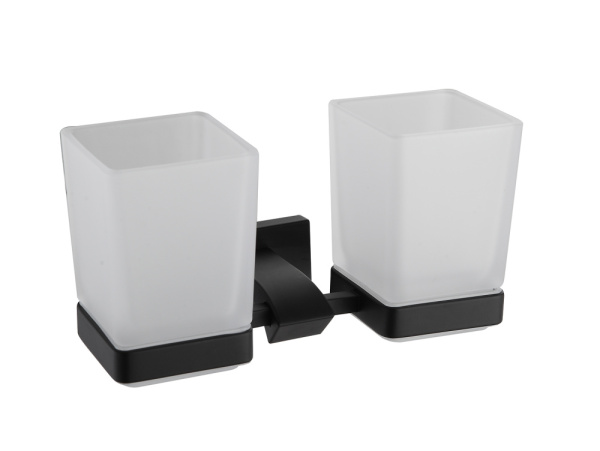 Держатель + 2 стакана черный GAPPO G0708-6