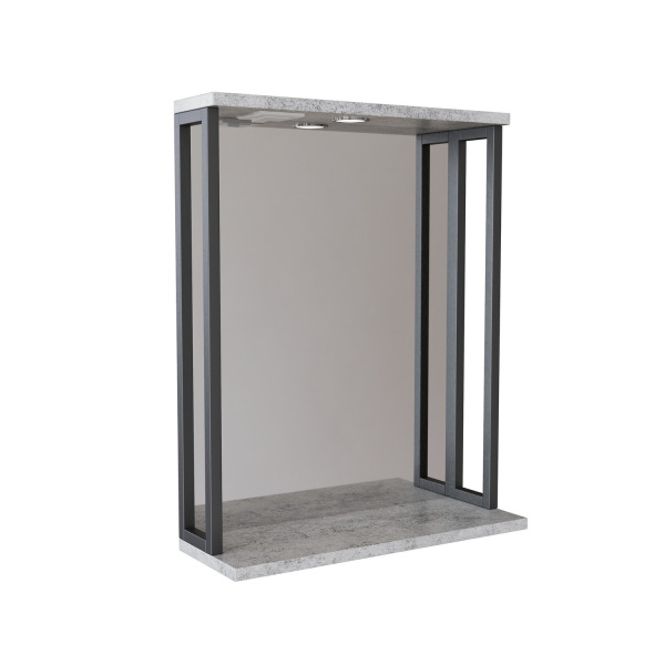 Зеркальный шкаф "БРУКЛИН" 60 Дуб Бунратти с подсветкой ЛОФТ (ЛДСП)