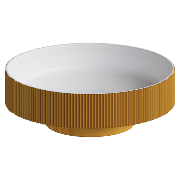 Раковина накладная рифленая SOLE Corian 400*130 GOLD в магазинах СантехГид