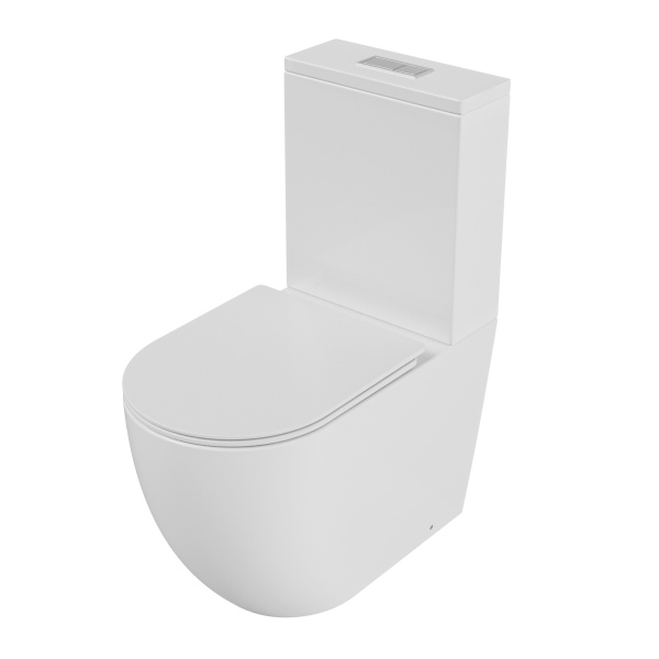 Унитаз напольный Grossman (640х360х835) безободковый,белый с тонкой крышкой,микролифт,смыв GR-4494SQ