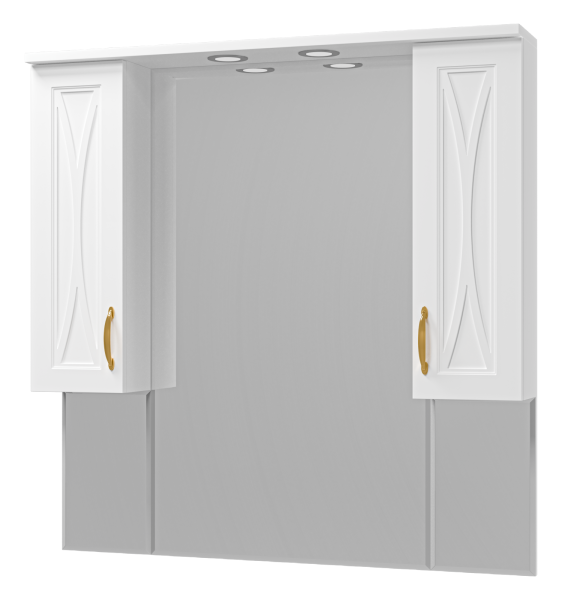 Зеркало-шкаф Амбра -100 (свет) белое