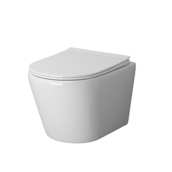 Унитаз подвесной Grossman Fly (520х360х350) безободковый,белый с тонкой крышкой,микролифт GR-4478S