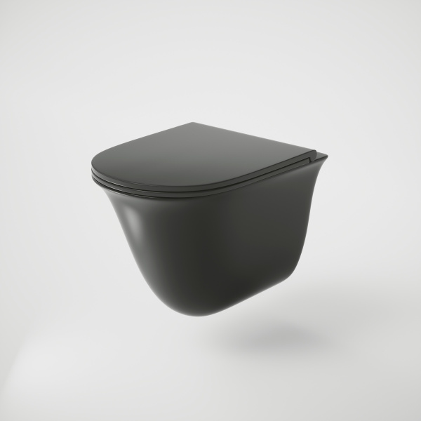 Унитаз подвесной Grossman (485х360х360) безободковый,черный матовый с тонкой крышкой GR-4412BMS