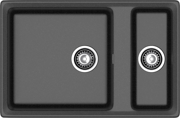 GRANFEST Мойка композит LEVEL, GF-LV-760K, 1.5-чаши 760*500, черный