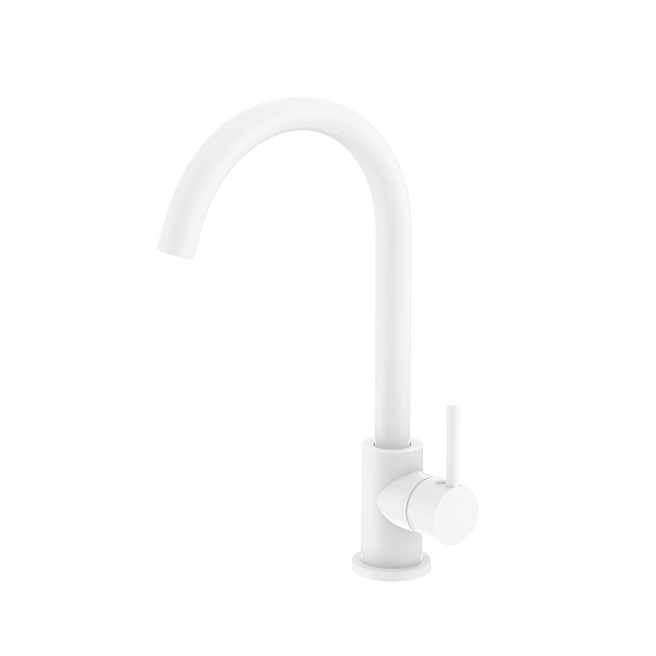 Смеситель Splenka S201.40.08 для кухни высокий С-образный поворотный излив, белый