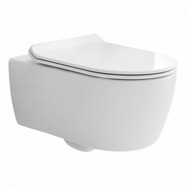 Унитаз SSWW (545*360*330) подвесной БЕЗОБОДКОВЫЙ с тонкой крышкой CT2039V