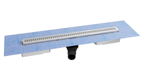 Желоб BERGES водосток C1 Brise 300, Хром матовый, S-сифон D50 H60 боковой