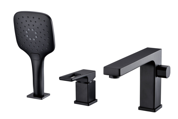 Смеситель для ванны на 3 отверстия чёрный GAPPO G1117-6