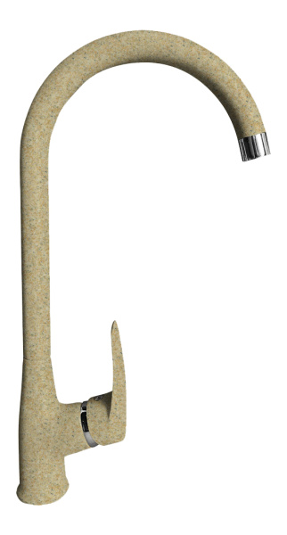 Смеситель для кухни боковой U-образ. D-35mm (бежевый) GranFest QUARZ