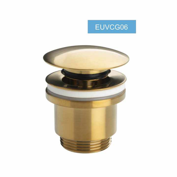 Слив для умывальник CLICK - CLACK, латунный, матовое золото в магазинах СантехГид