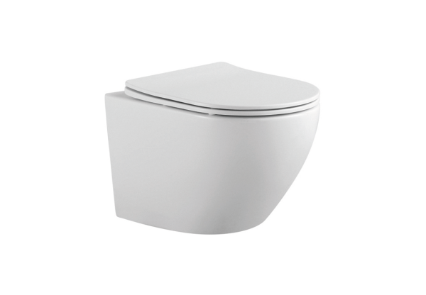 Унитаз подвесной Aquatek Европа безободковый, тонкое сиденье, с механизмом плавного закрыв AQ1901-00