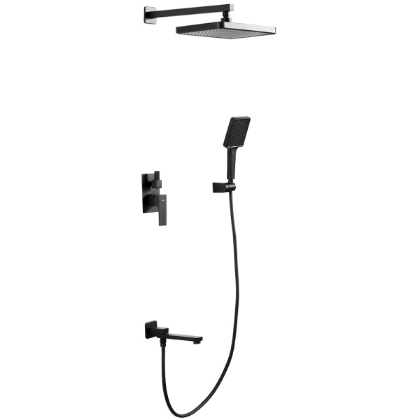 Встраиваемый смеситель для ванны с 3-функциями черный FRAP