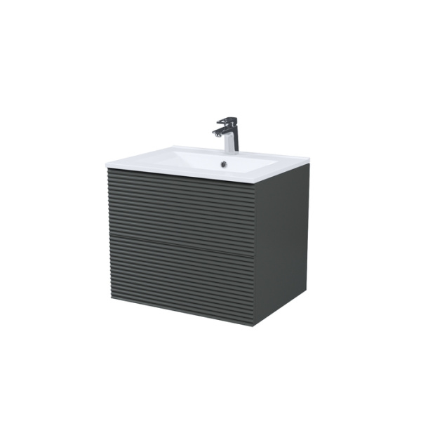 Тумба с умывальником, подвесная, 60 см, темно-серый, Bild, IDDIS, BIL60G0i95K подходит умыв. 0136000i28