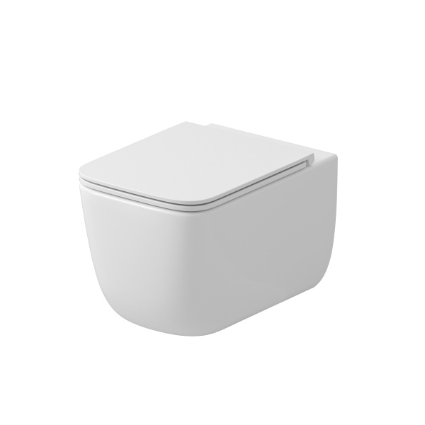 Унитаз подвесной Grossman (530х365х373) безободковый,белый с тонкой крышкой,микролифт GR-4409SQ