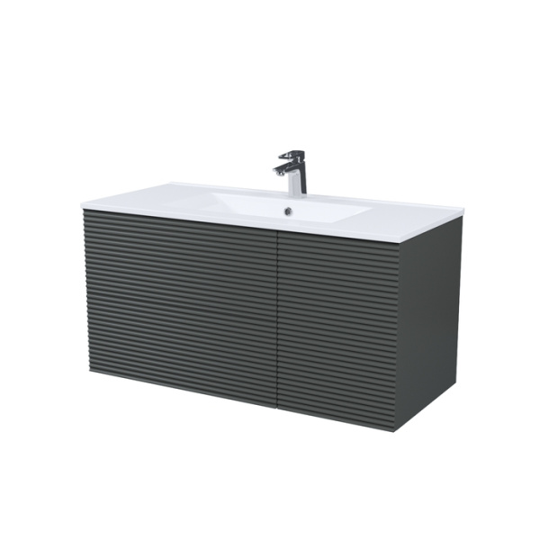 Тумба с умывальником, подвесная, 100 см, темно-серый, Bild, IDDIS, BIL10G0i95K подходит умыв. 0131000i28