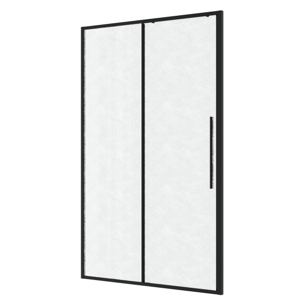 Дверь в нишу Niagara Nova a NG-84-L12CHB (120х195) черный матовый,раздвижная влево,стекло шиншилла,1 место 