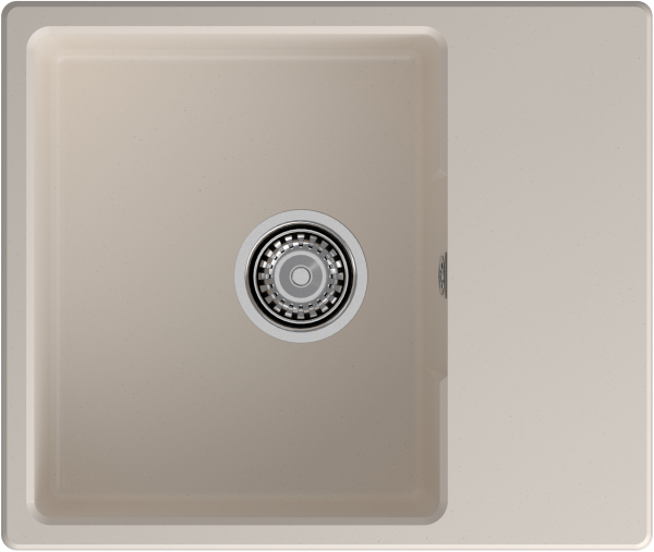 GRANFEST Мойка URBAN 658L  1-чаша+крыло 580*490мм белый арт.GF-UR-