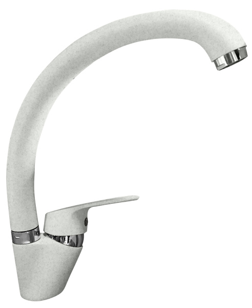 Смеситель для кухни боковой D-35mm (белый) GranFest QUARZ