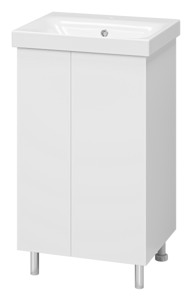 Тумба прямая напольная Лира - 50 белая + раковина