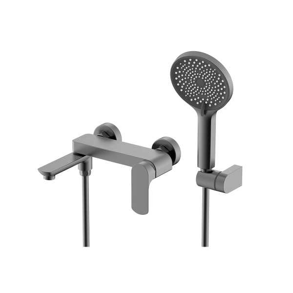 Смеситель Raglo для ванны и душа настенный излив поворотный 15 см, графит R03.30.09