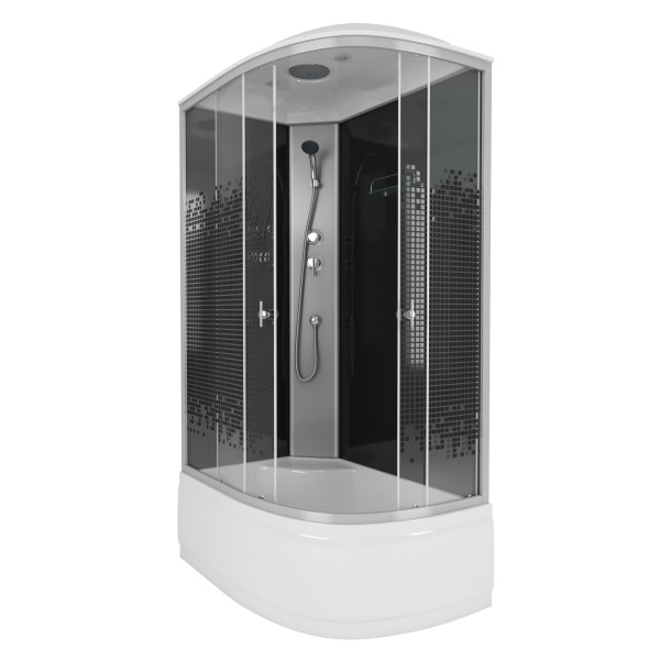 Душевая кабина Niagara Eco NG-7510-14L BLACK (120х80х215) высокий поддон(40см),стекло мозаика,4 места