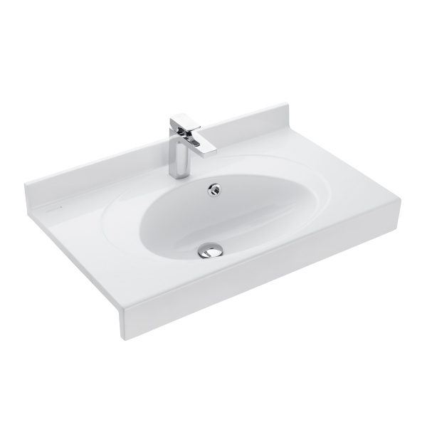 Раковина AQUATON Отель 3/80 белая с навесами 1A70063NOT010 в магазинах СантехГид