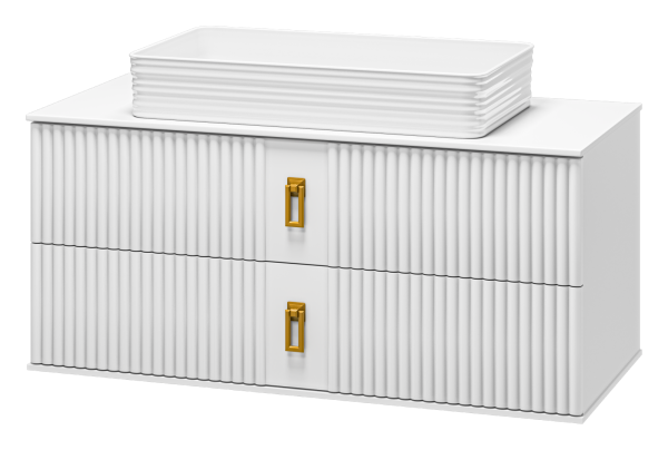 SEVILLA -105 Тумба подвесная с 2 ящ. белый + раковина