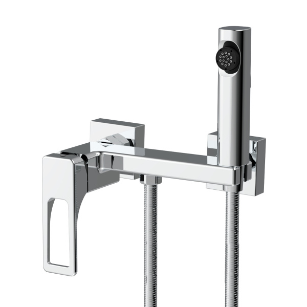 Смеситель Splenka S55.51 с гигиеническим душем настенный , хром