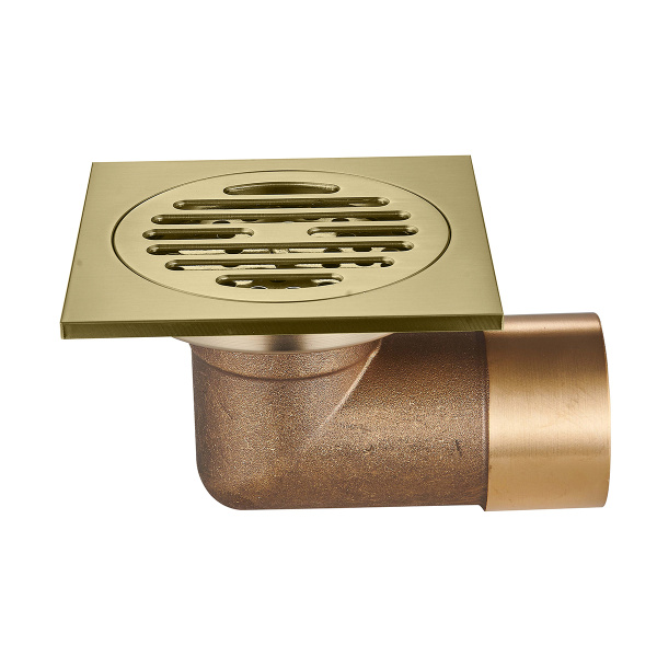 Душевой трап Raglo R605.10.03 100х100мм, нержавеющая сталь, сатин золотой